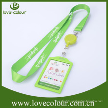 Custom retractable id badge holder with polyester lanyard